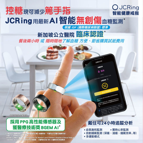 图片 JCRing 智能无创伤血糖监测健康戒指