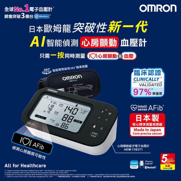 Picture of OMRON – HEM-7383T1 Upper Arm Blood Pressure Monitor with AFib Detection